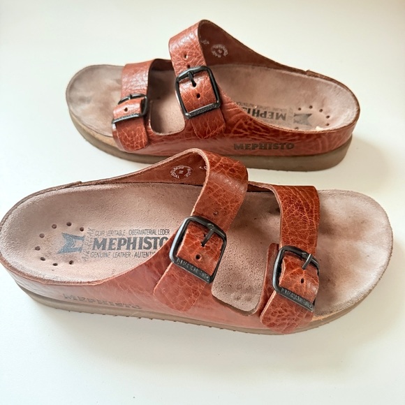 Mephisto Chestnut Leather Buckle Sandals EU 37 / US 6–6.5 - Picture 4 of 6